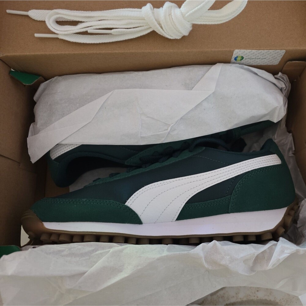 Puma Easy Rider Vintage Jr (GS) Dark Myrtle Green Puma Boys Size 6, womens 7.5